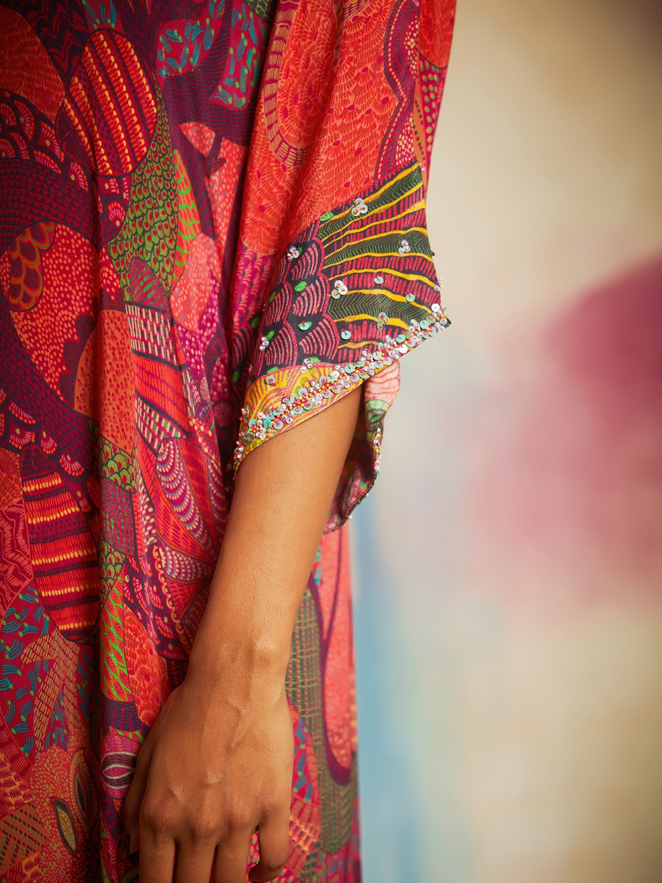 Gond Printed V neck tunic