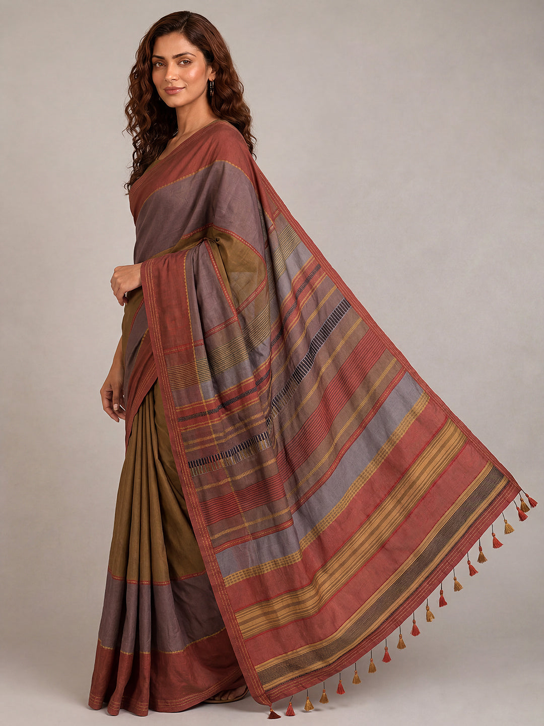 Executive Edit Saree - Rust