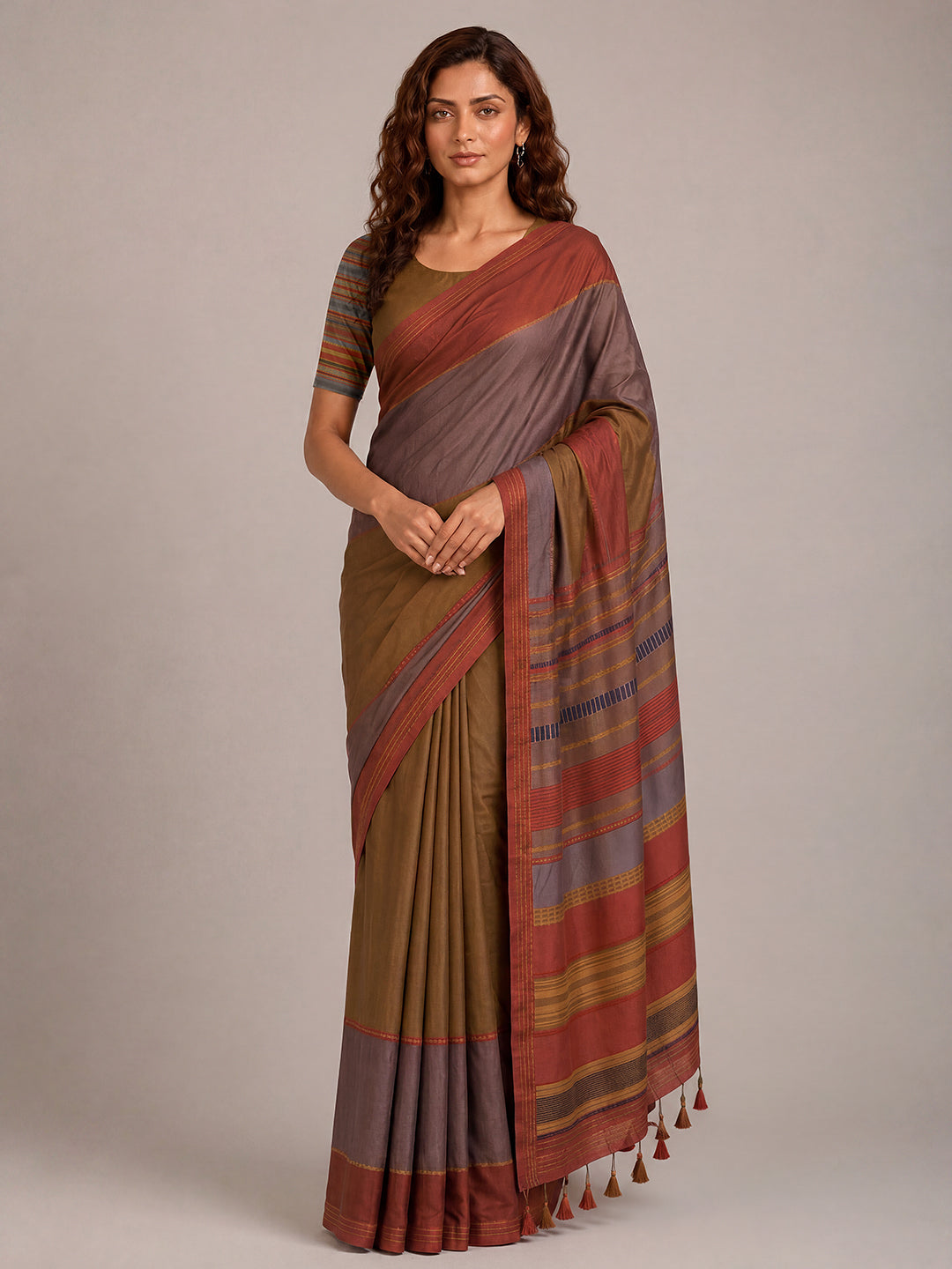 Executive Edit Saree - Rust