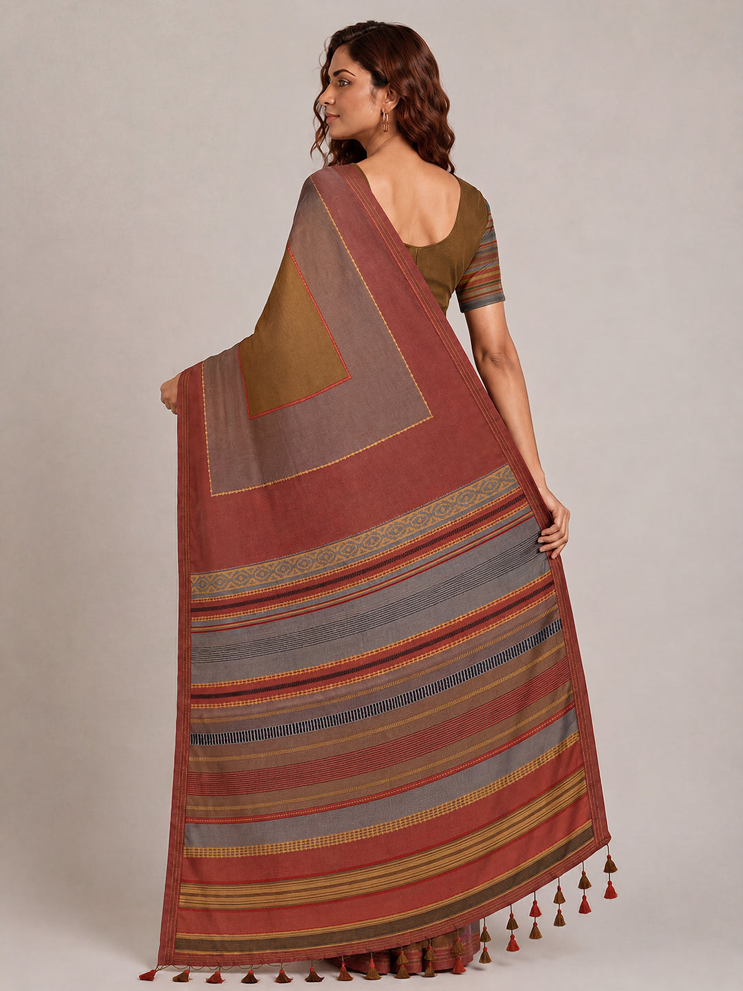 Executive Edit Saree - Rust