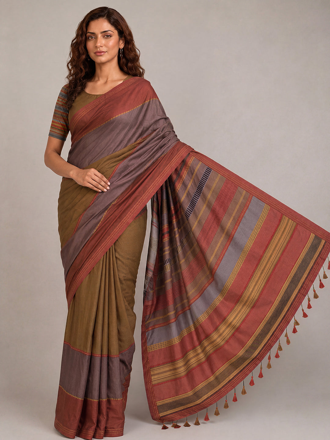 Executive Edit Saree - Rust
