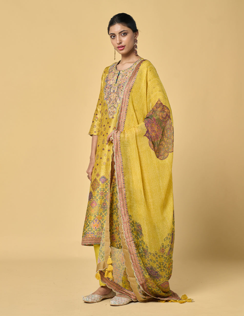 Kanak Kurta Set with Dupatta - Yellow