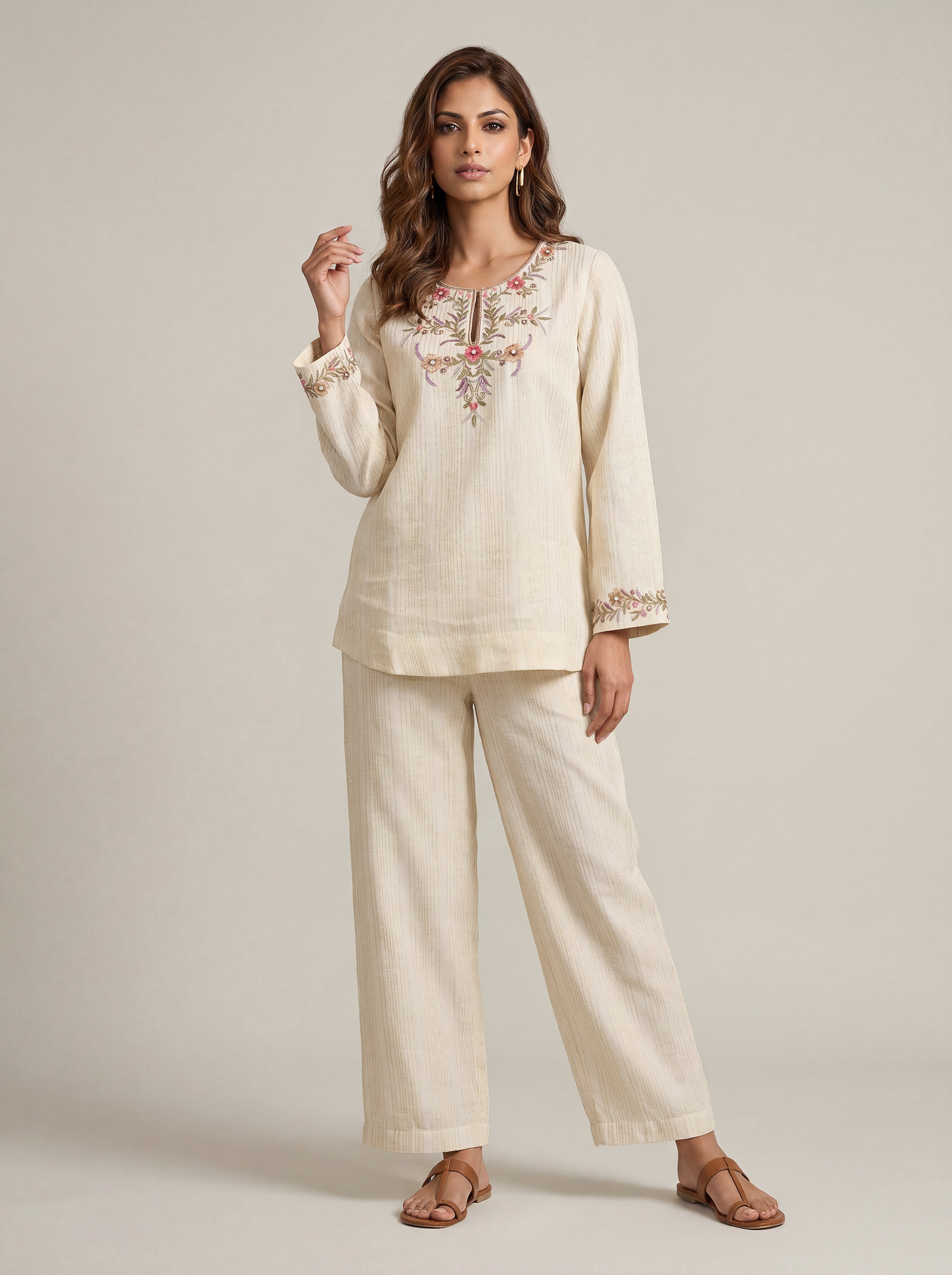 Adaa co-ord Set - White