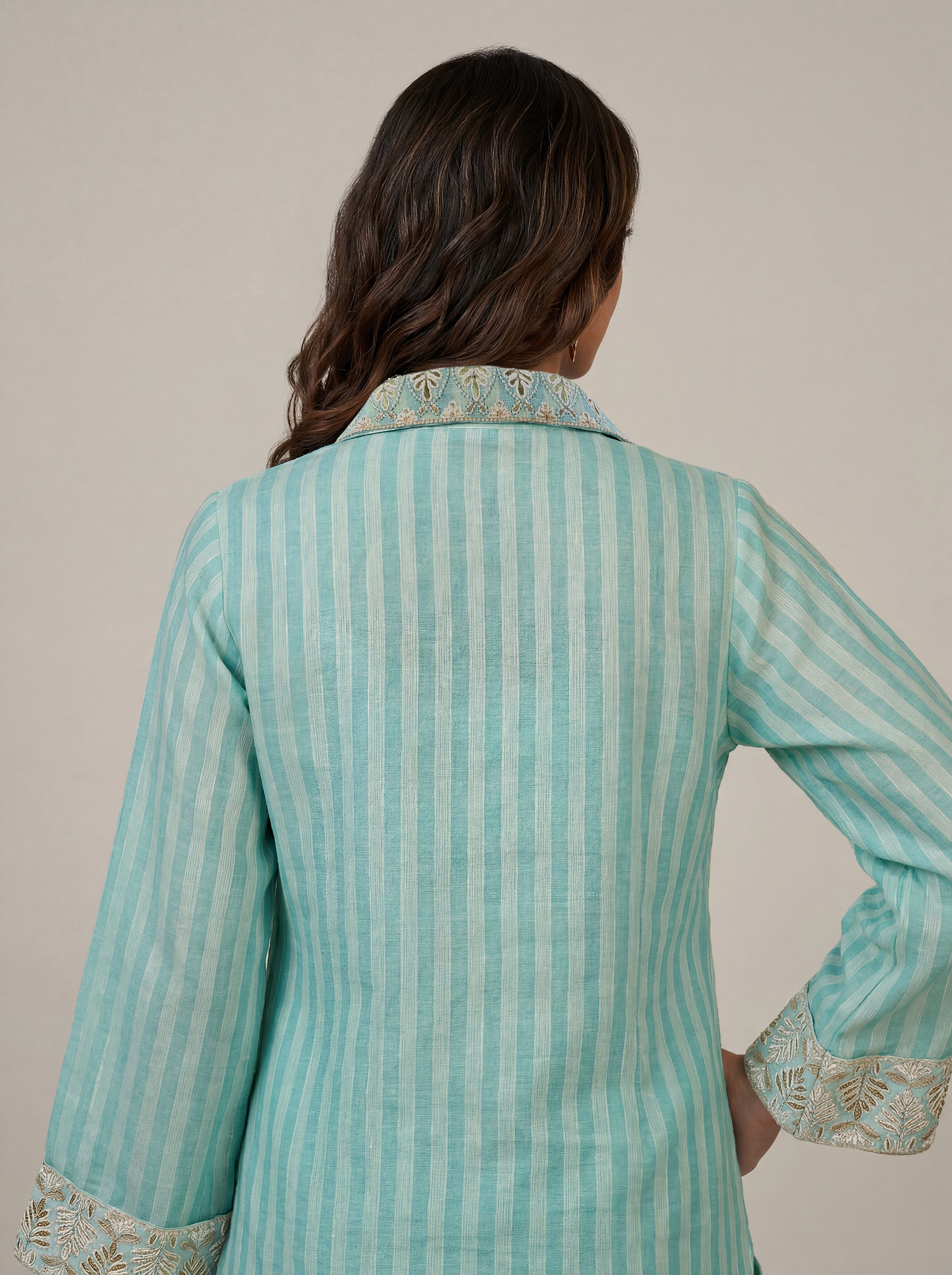 Pallav co-ord Set - Aqua Blue