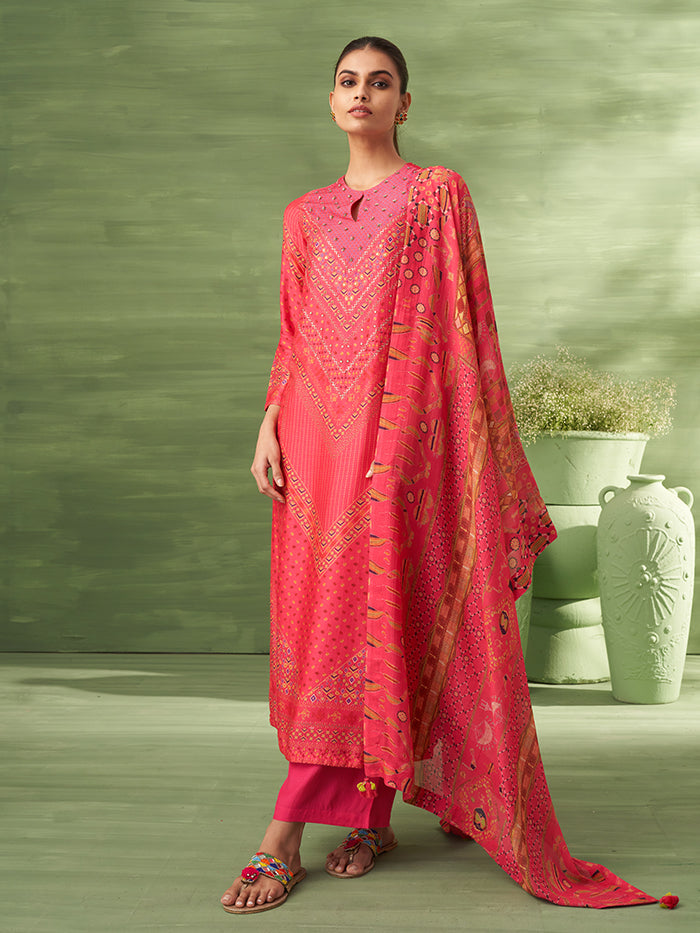 Sitara Unstitched Kurta Set - Pink