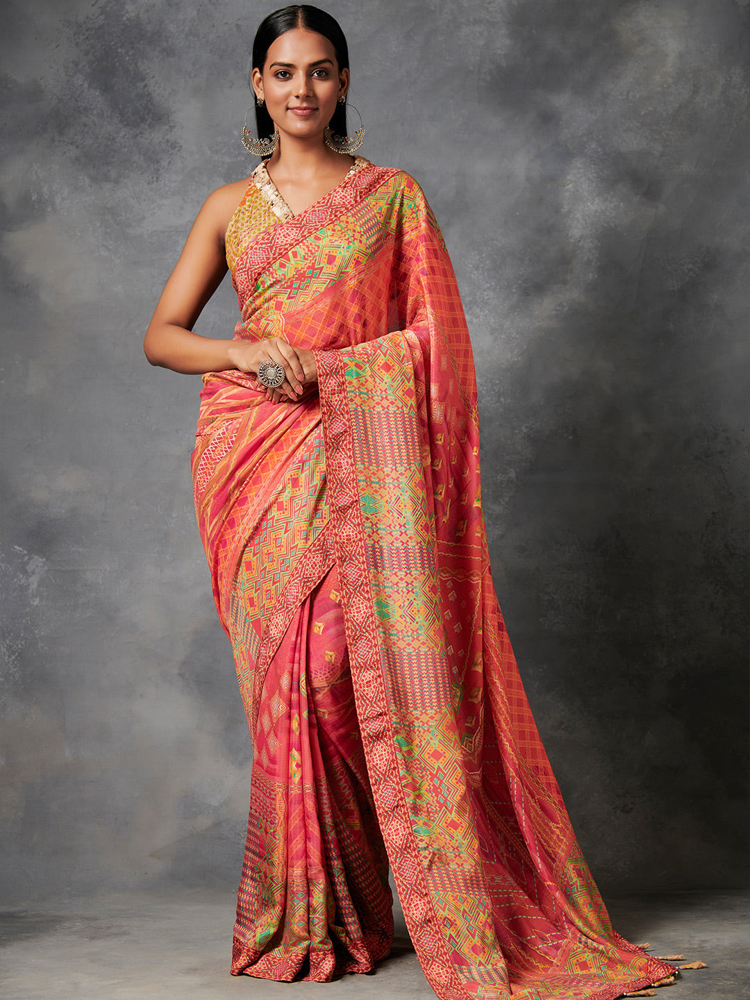 Elowen Saree - Orange