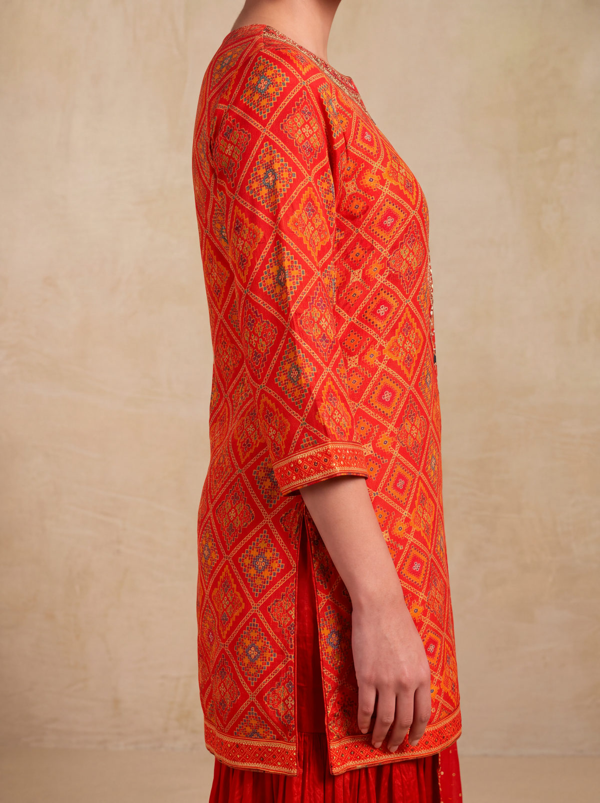 Dilkashi Printed Sharara Set -Red