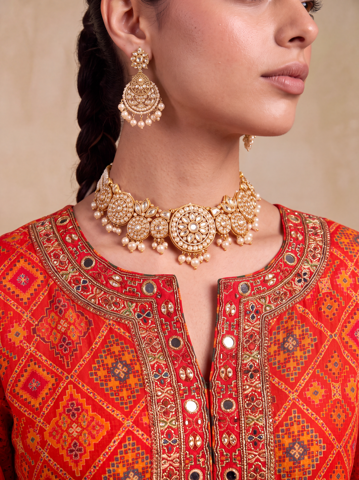 Dilkashi Printed Sharara Set -Red