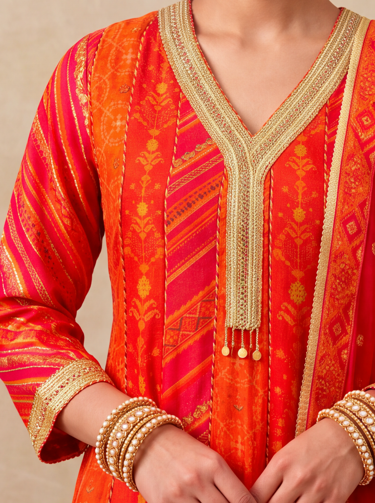 Chamak Anarkali Set-Multi coloured
