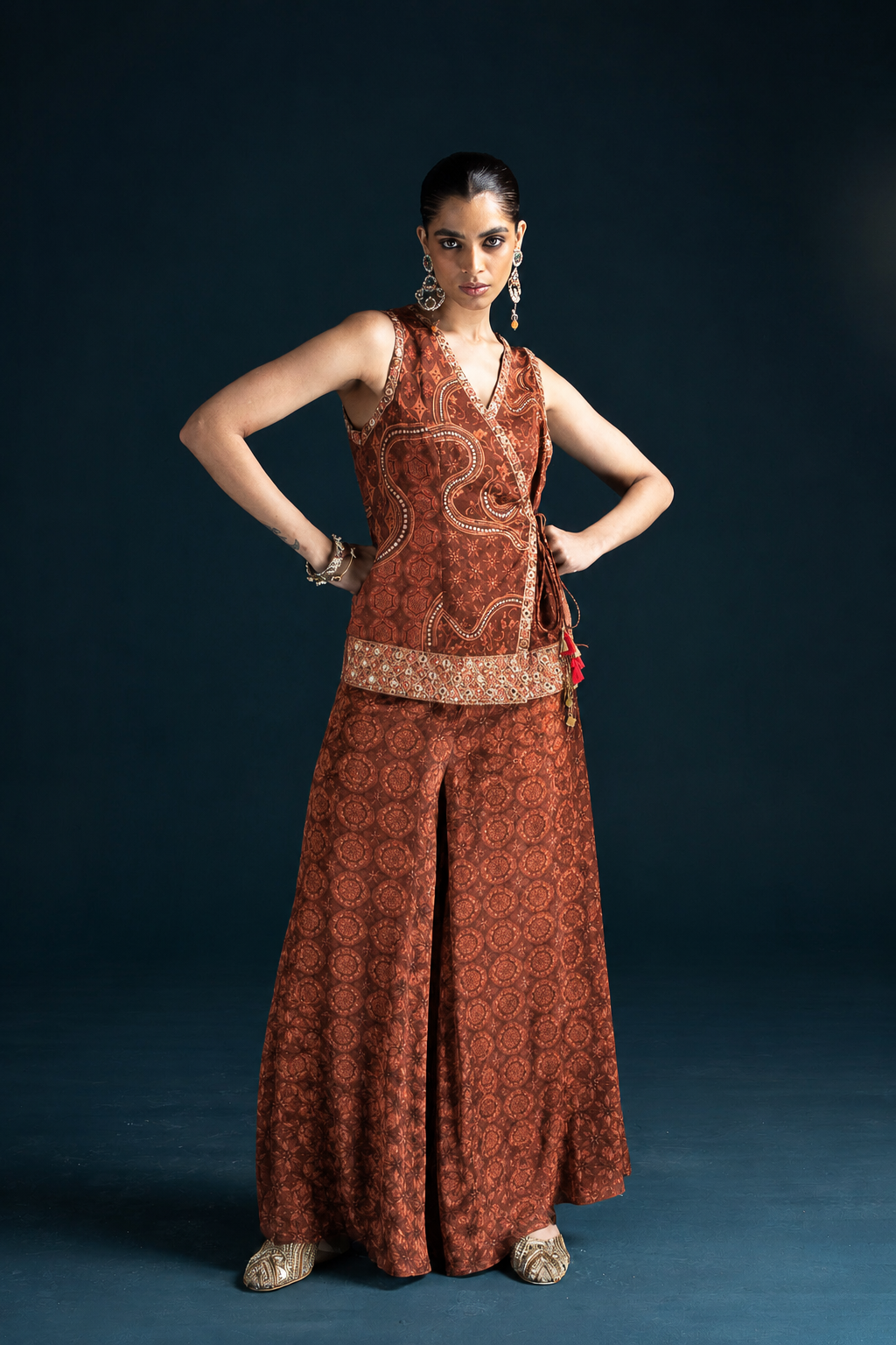 Tila Jacket-Style Co-ord Set - Brown