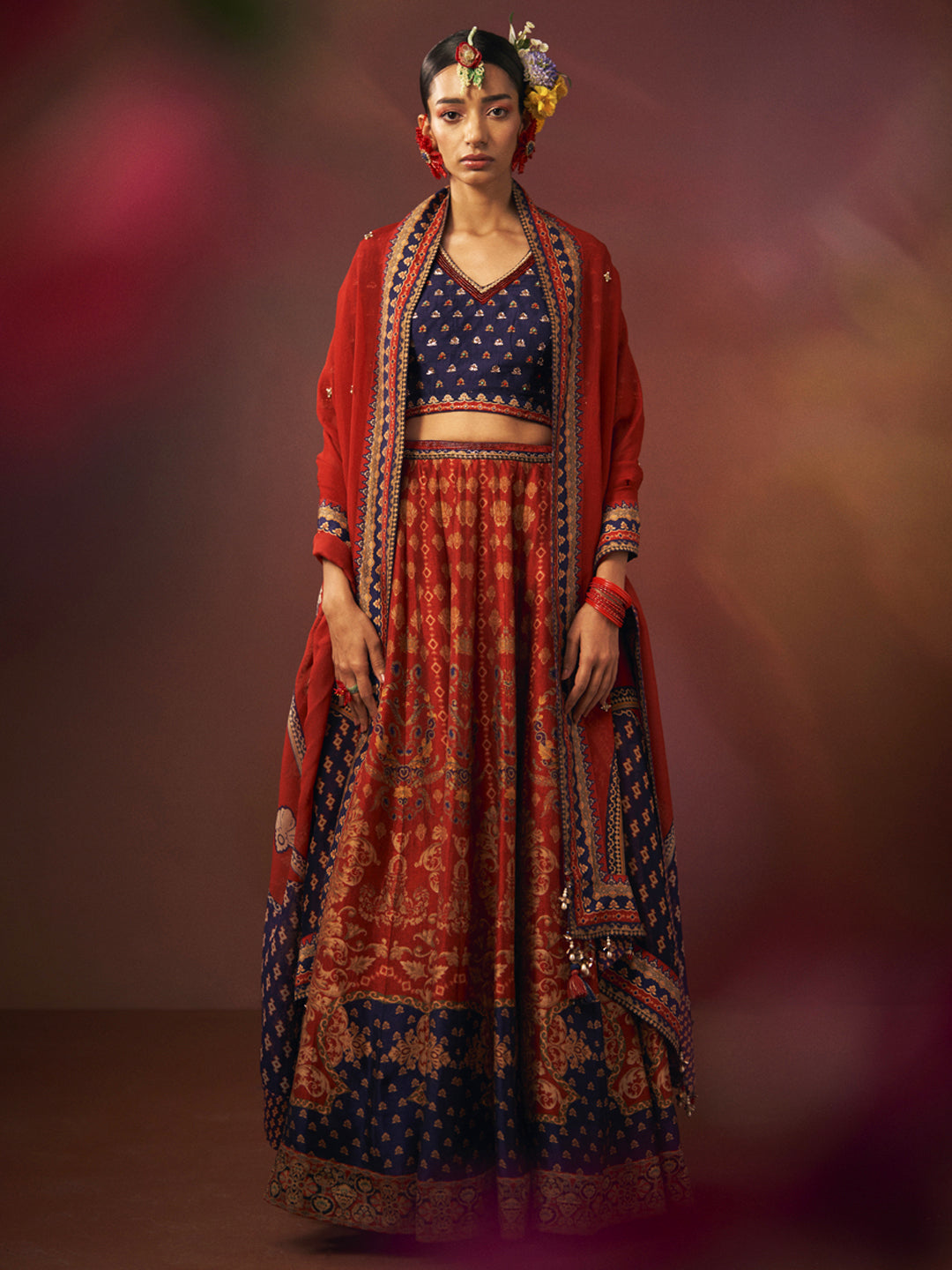 Sajda Lehenga Set - Red