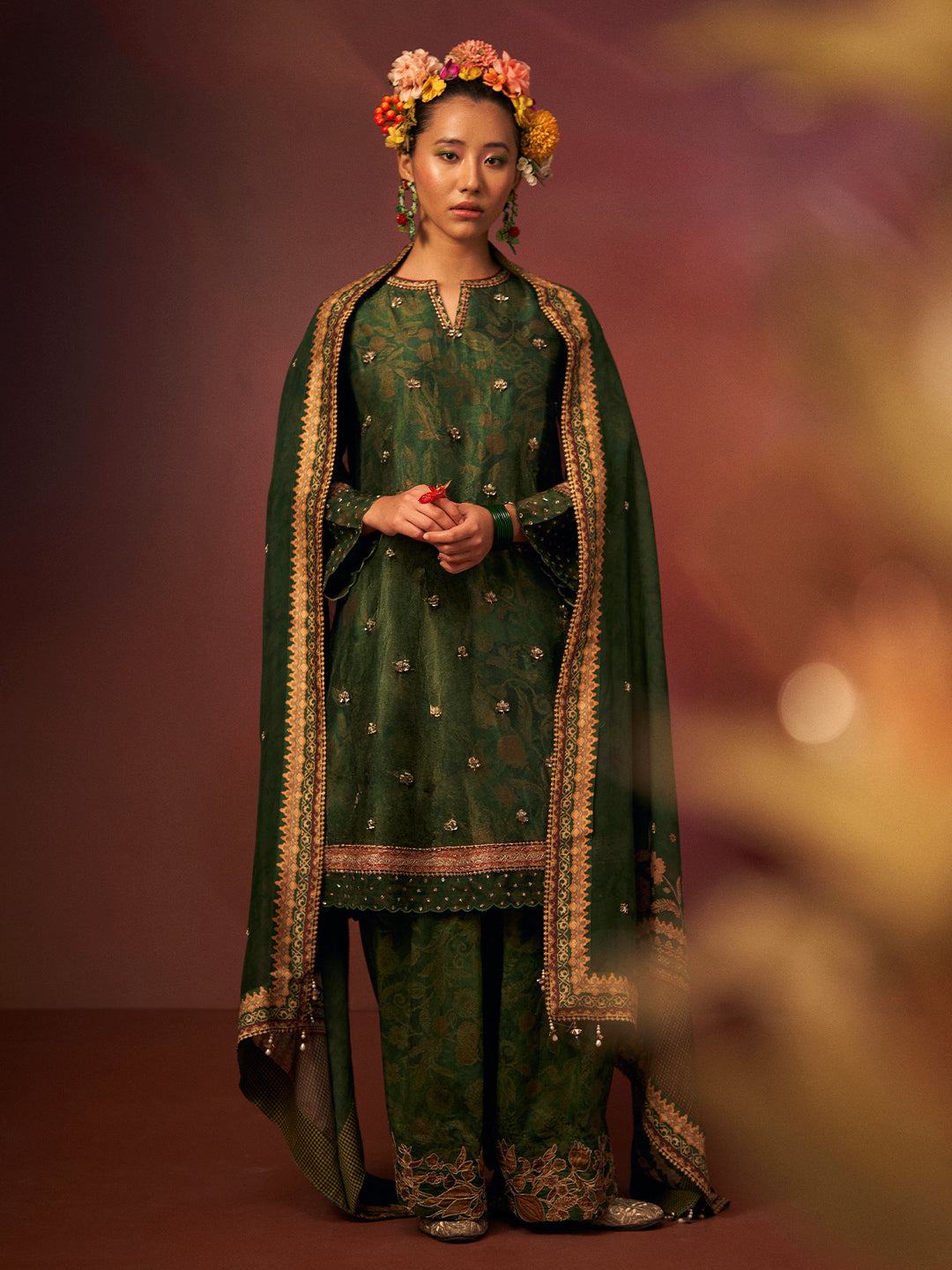 Raag Kurta Set with Dupatta - Green