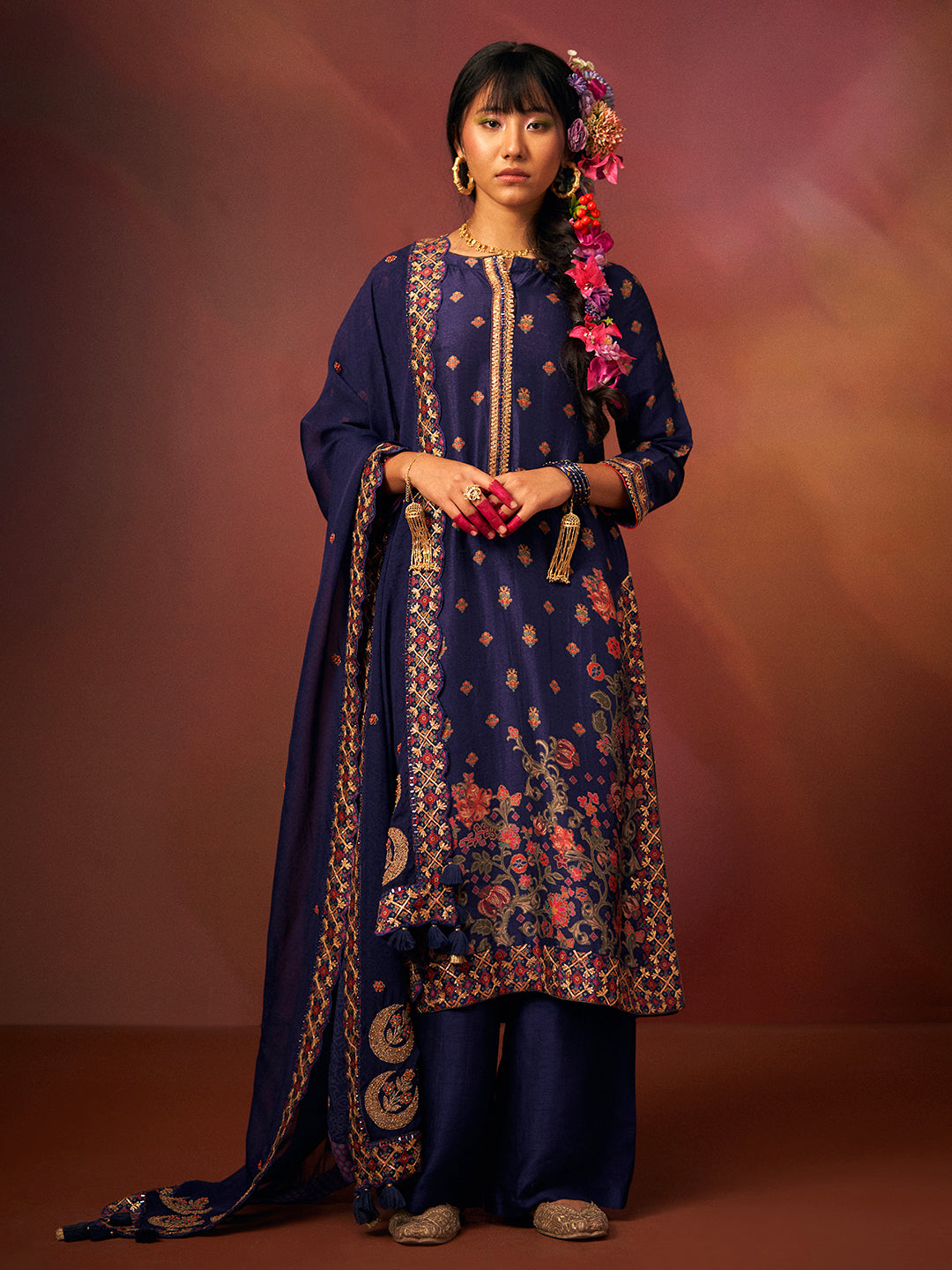 Tarana Kurta Set with Dupatta - Blue