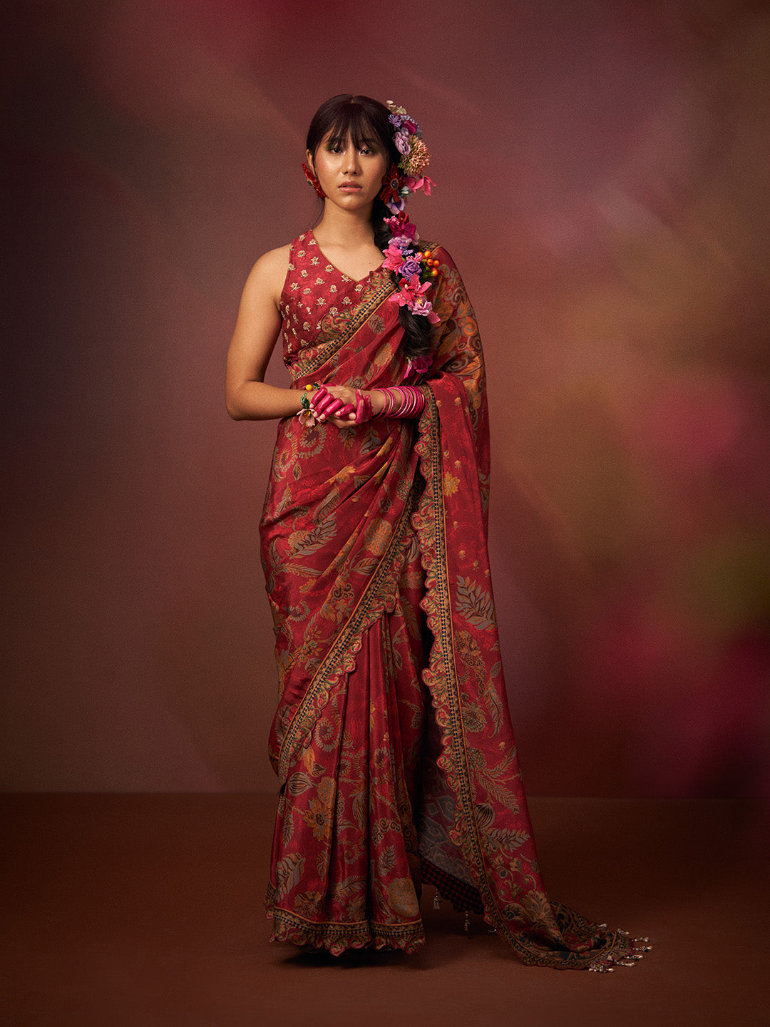 Shagan Saree - Wine