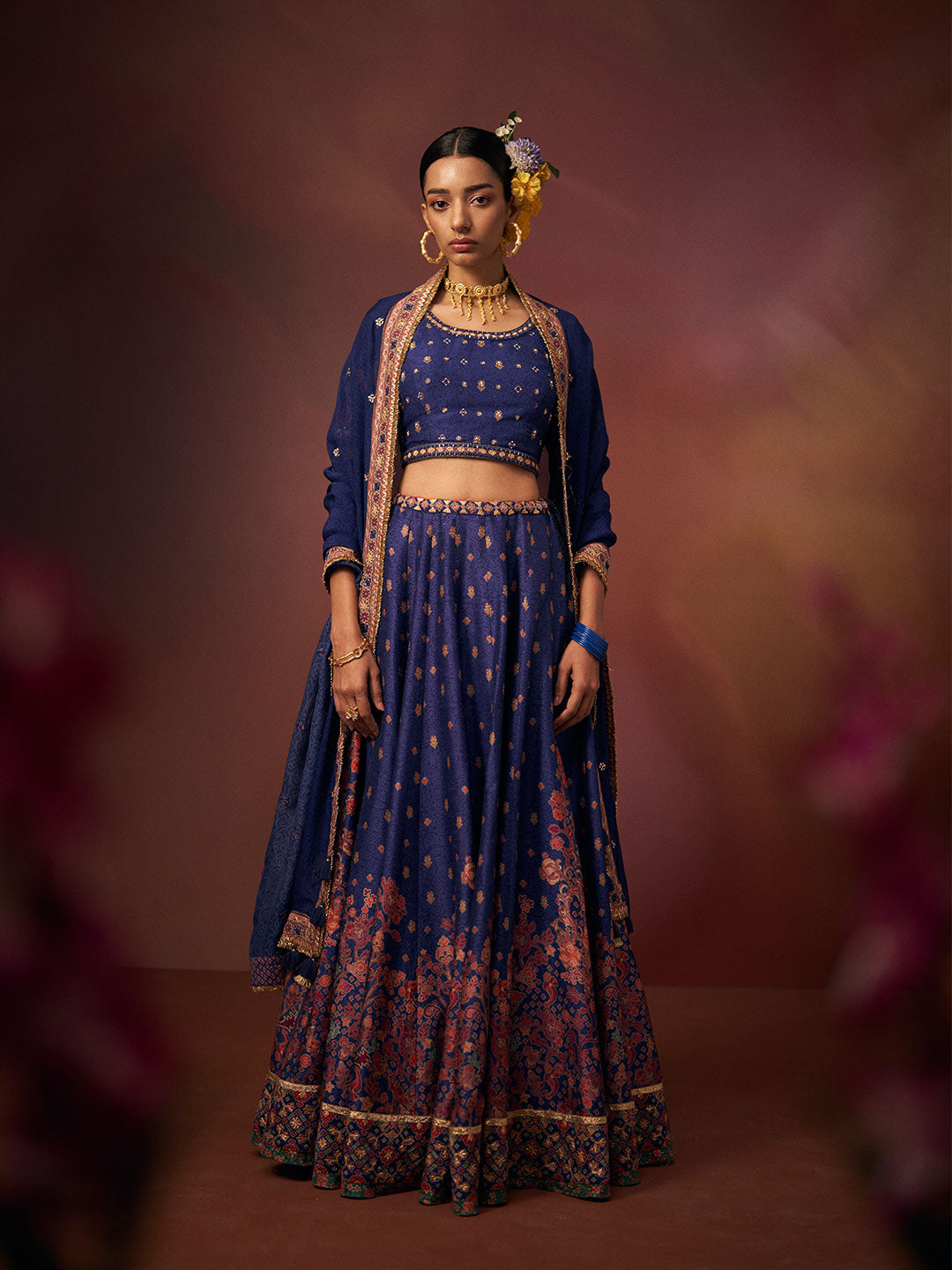 Neelum Lehenga Set with Dupatta - Blue