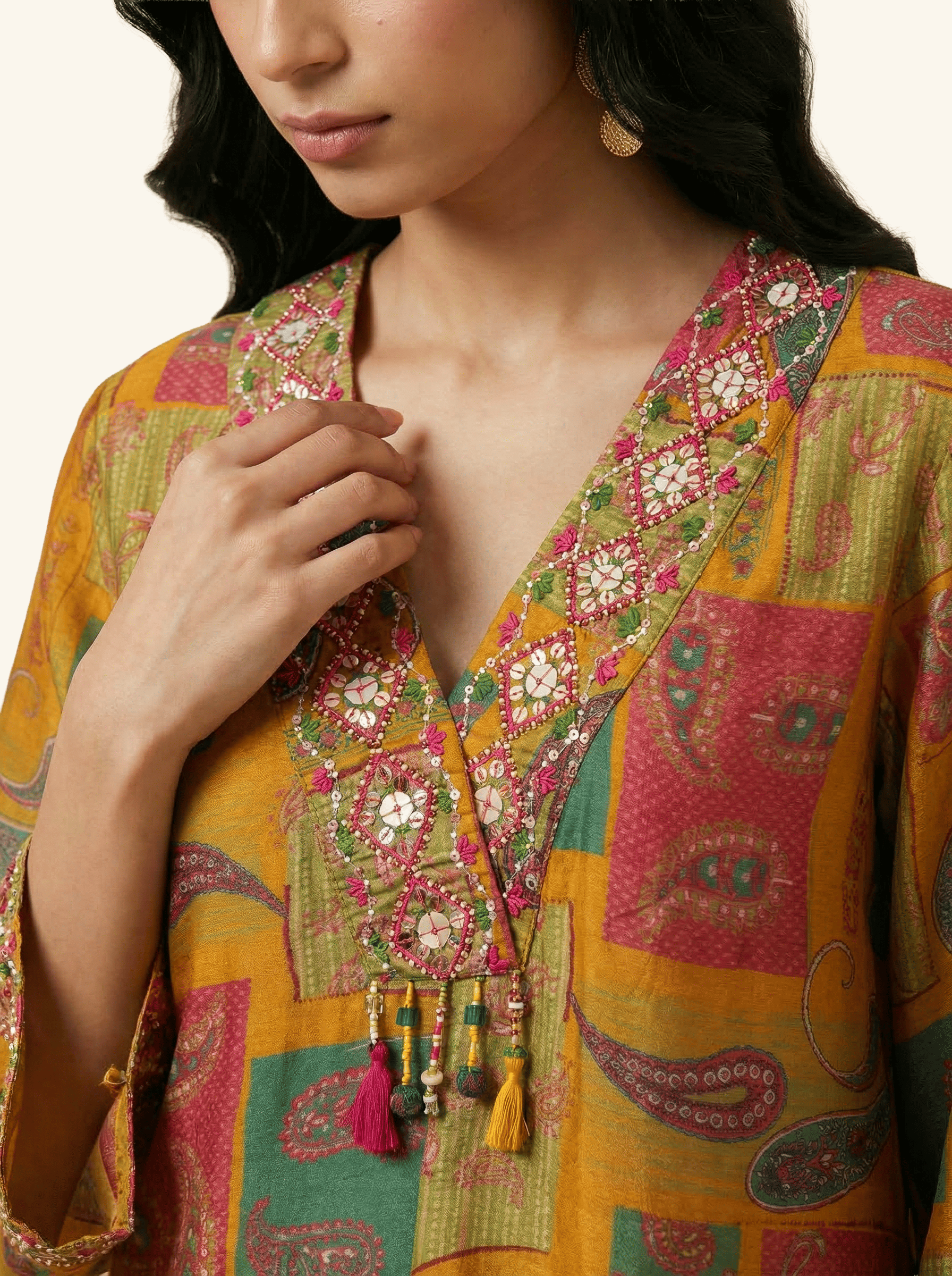 Mehrgul Kurta Set - Yellow