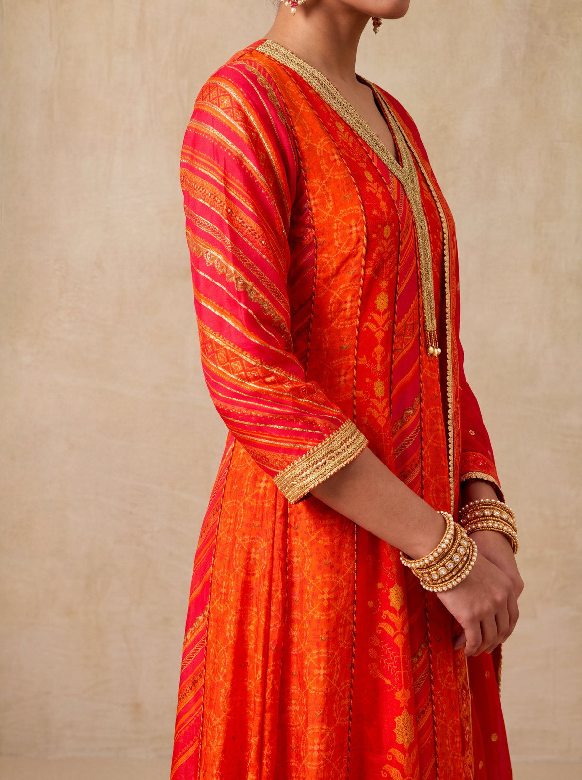 Chamak Anarkali Set-Multi coloured