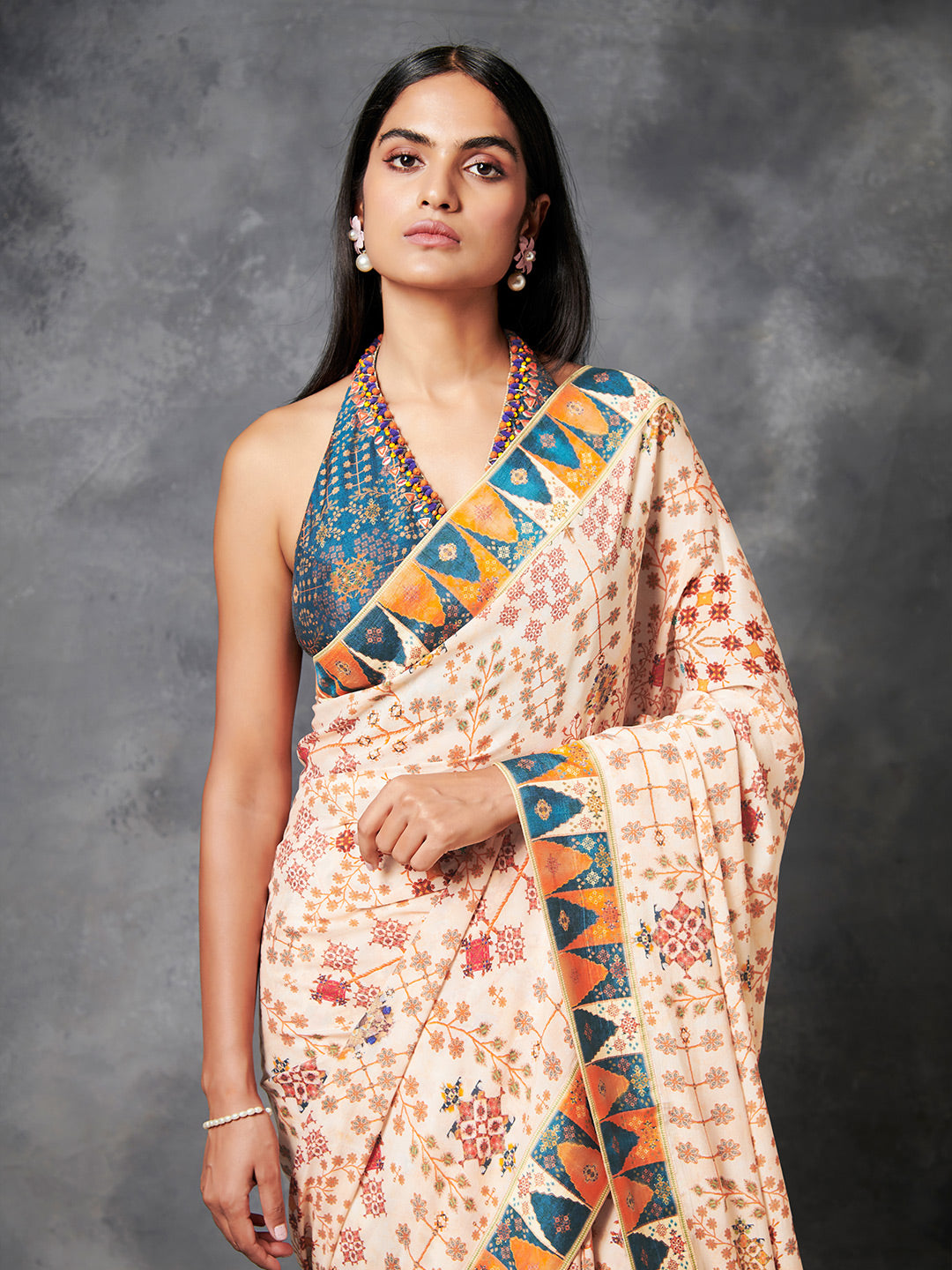 Orelia Saree - Off-White