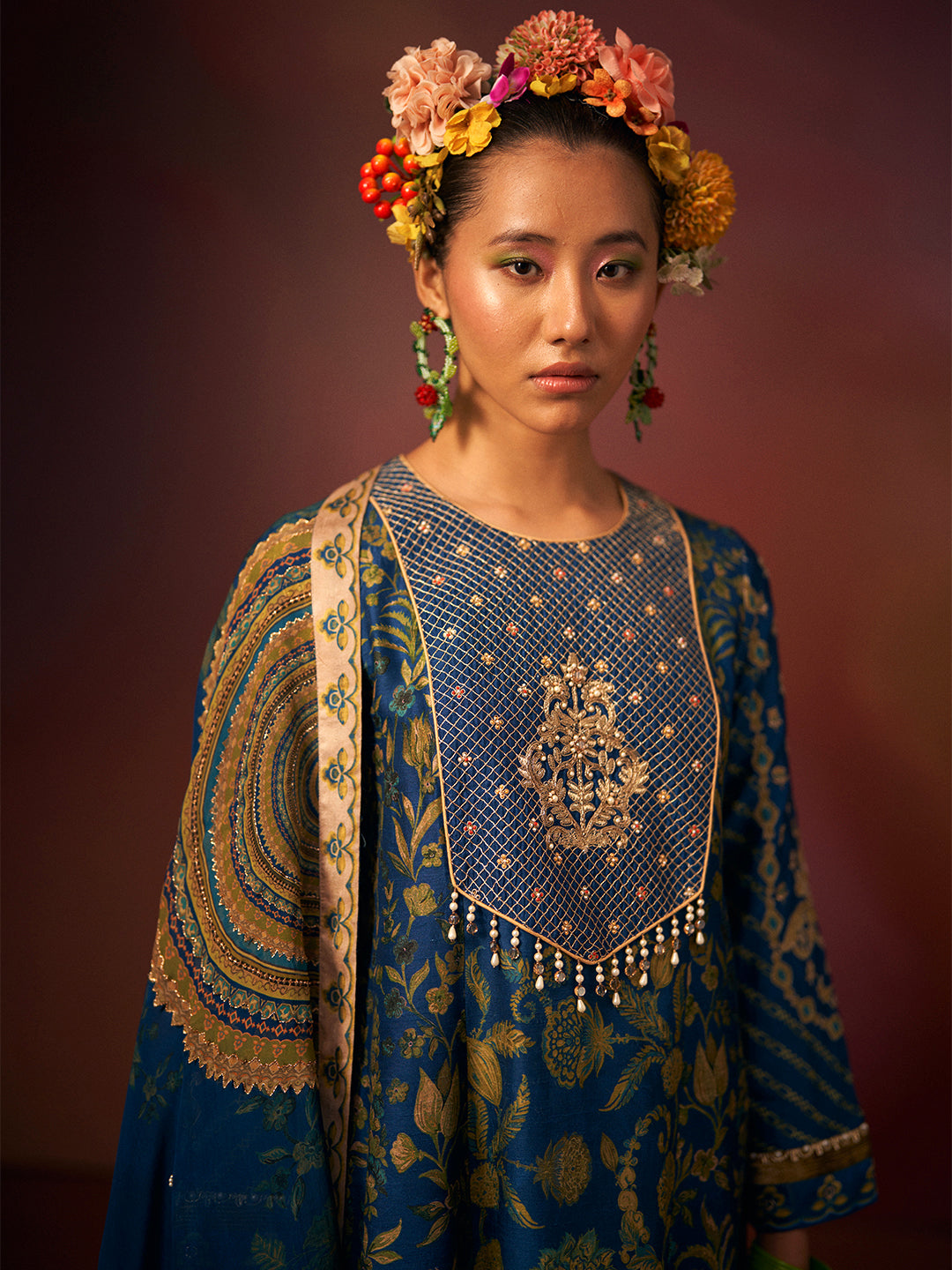 Malhar Kurta Set with Dupatta - Blue