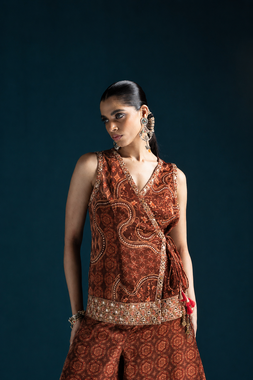 Tila Jacket-Style Co-ord Set - Brown