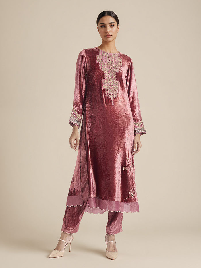 Mira Kurta Set with Dupatta - Pink