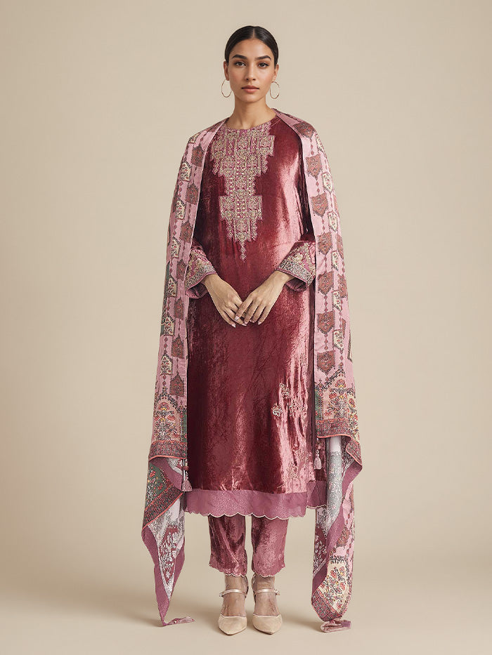 Mira Kurta Set with Dupatta - Pink