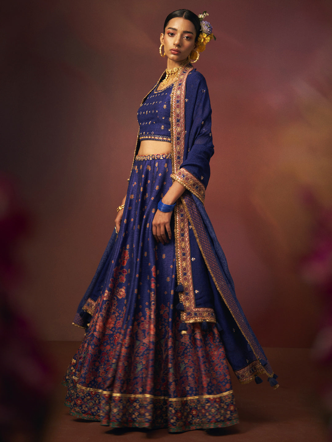 Neelum Lehenga Set with Dupatta - Blue