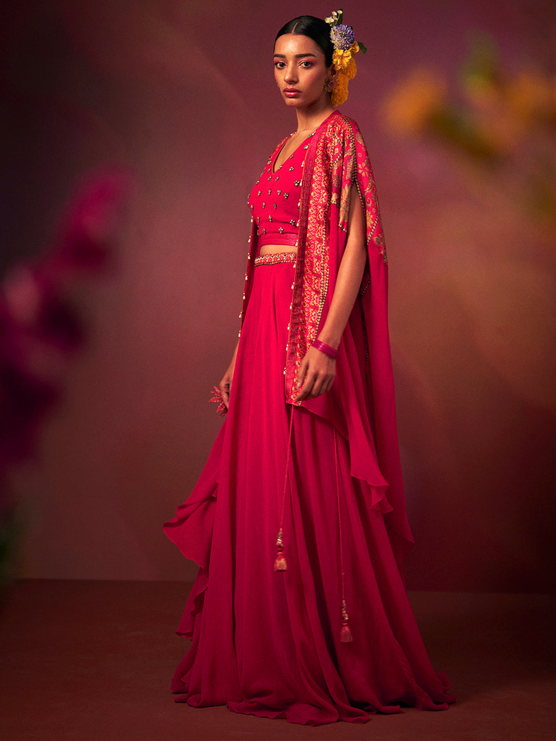 Mohar Lehenga Set with Jacket - Pink