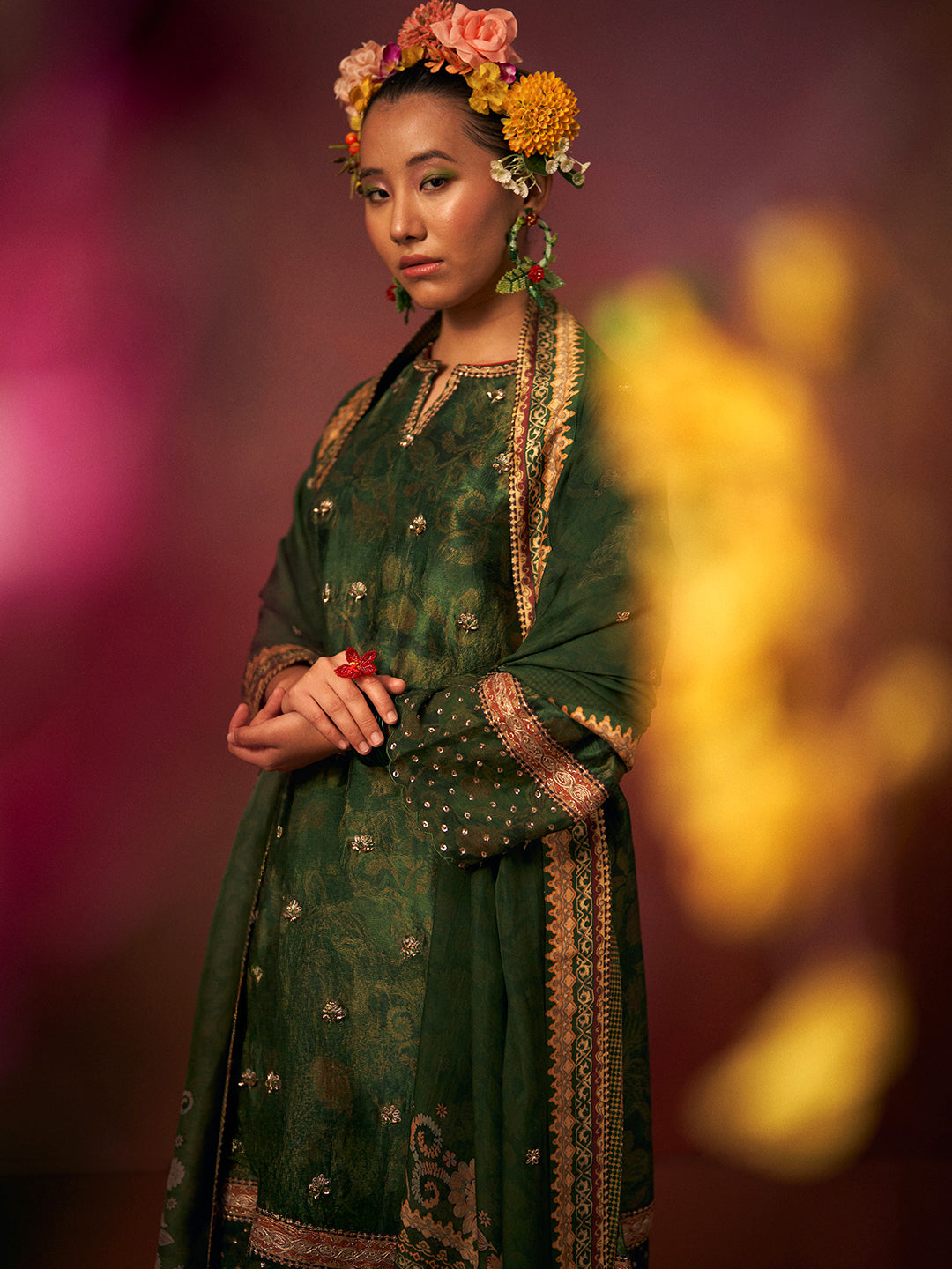 Raag Kurta Set with Dupatta - Green