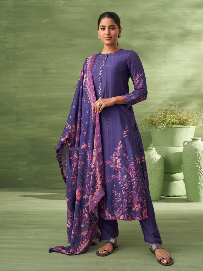 Sitara Unstitched Kurta Set - Blue