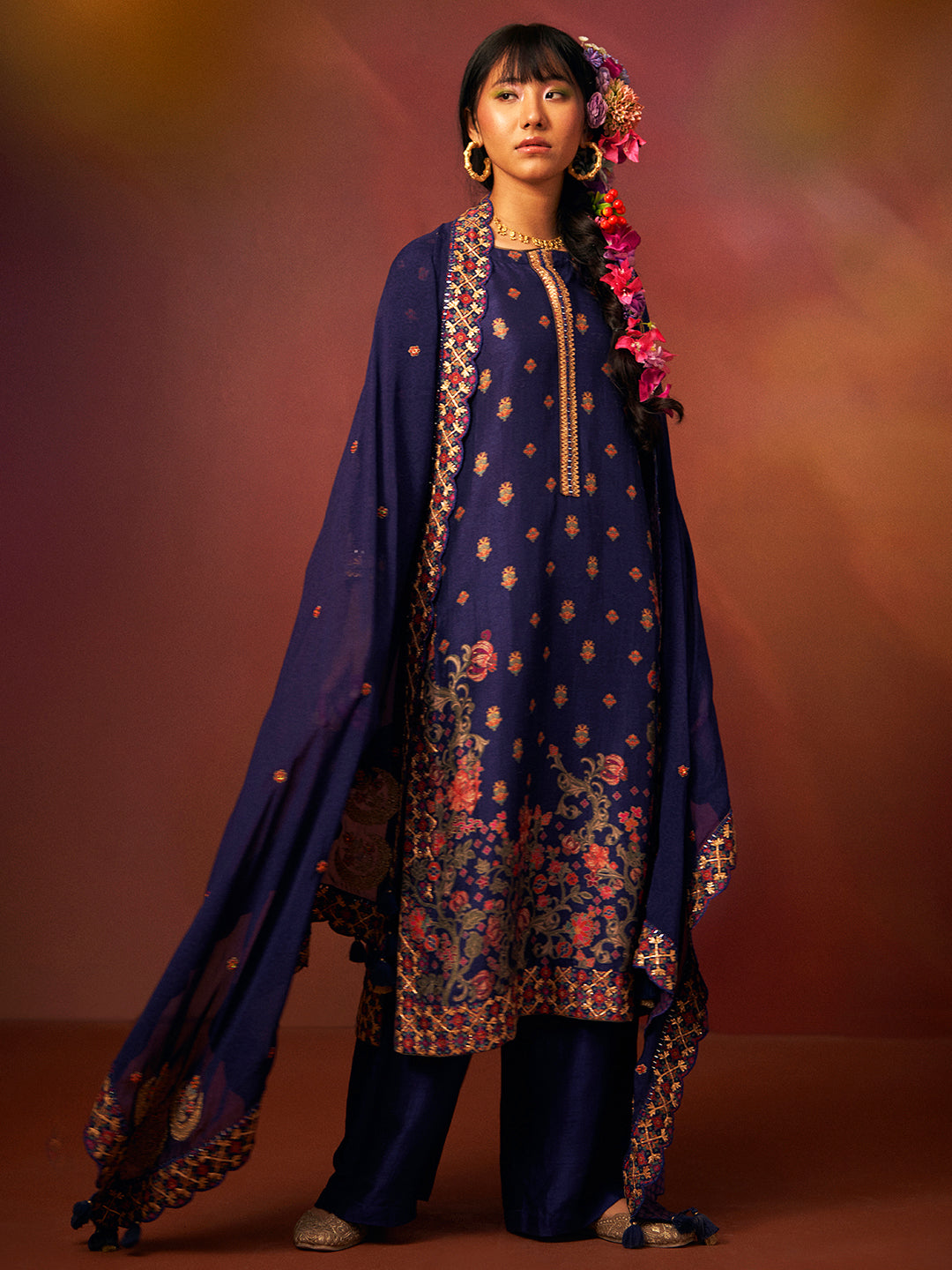 Tarana Kurta Set with Dupatta - Blue