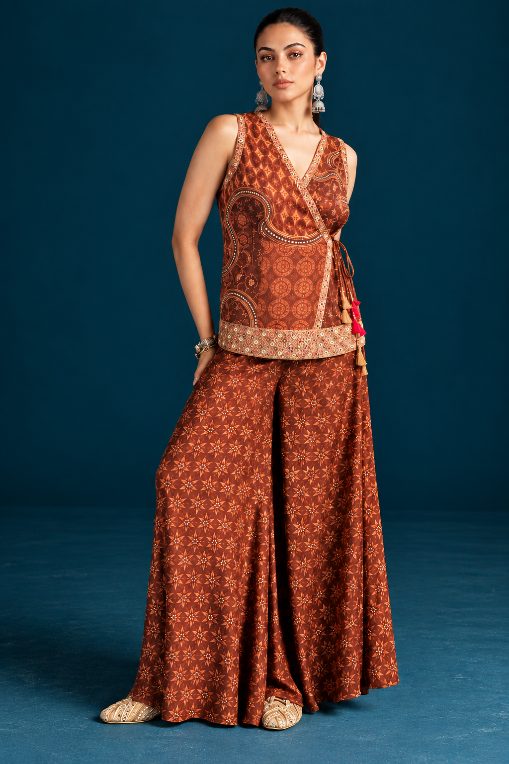 Tila Jacket-Style Co-ord Set - Brown