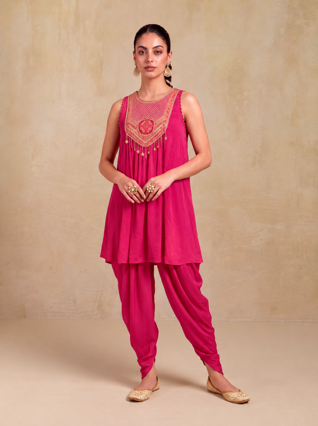 Oorja Dhoti  Set-Pink