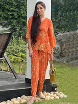 Aura Dhoti Pants - Orange