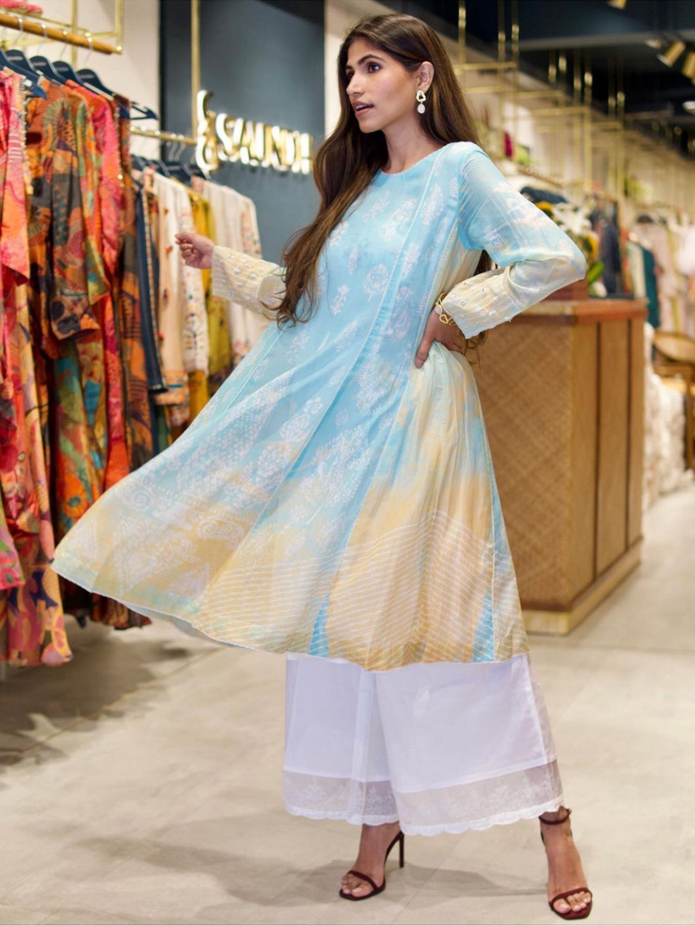 Mohur sky blue kurta