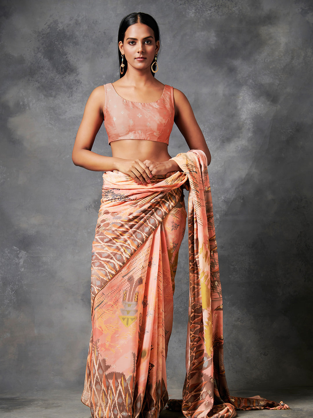 Eshna Saree - Peach