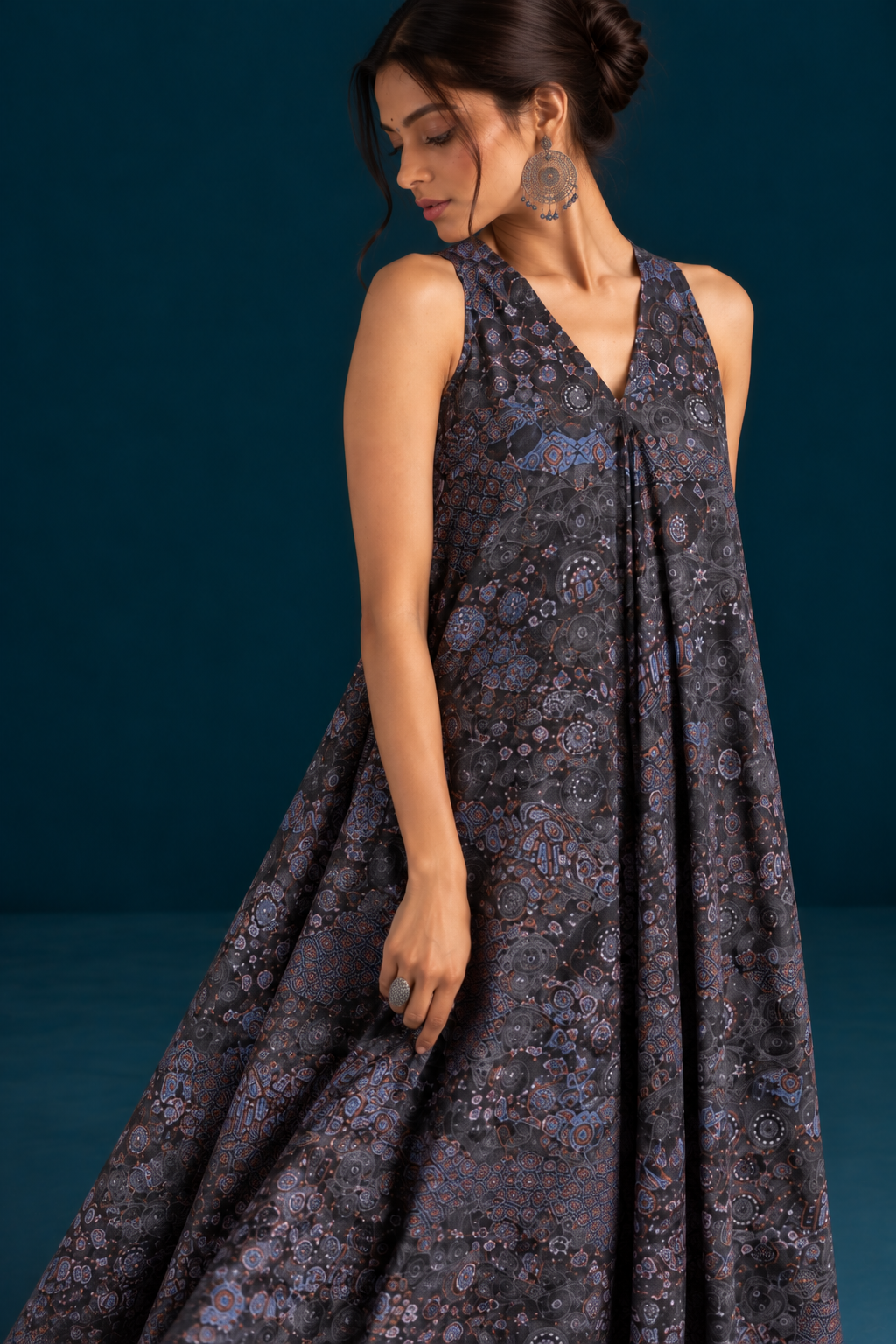 Maya  Ikat-inspired Jumpsuit - Black