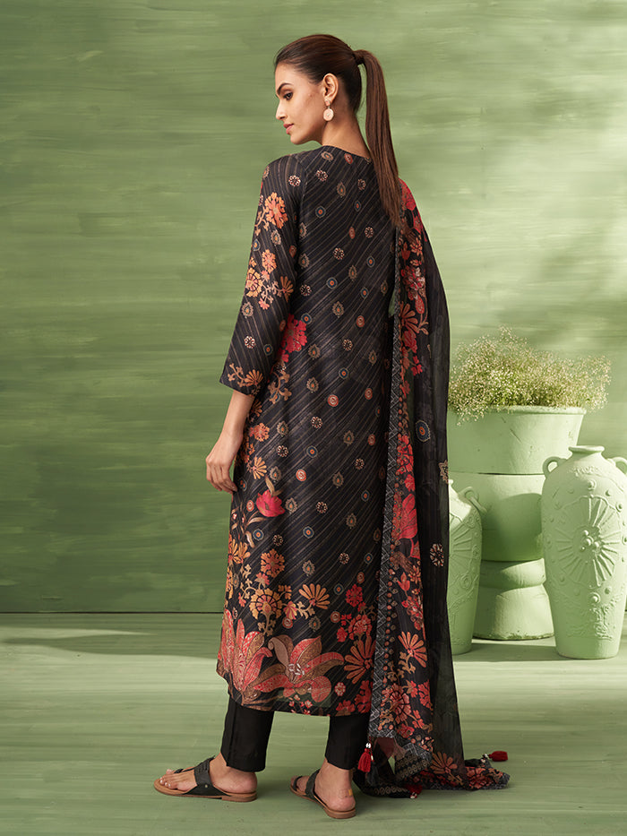 Sitara Unstitched Kurta Set - Black