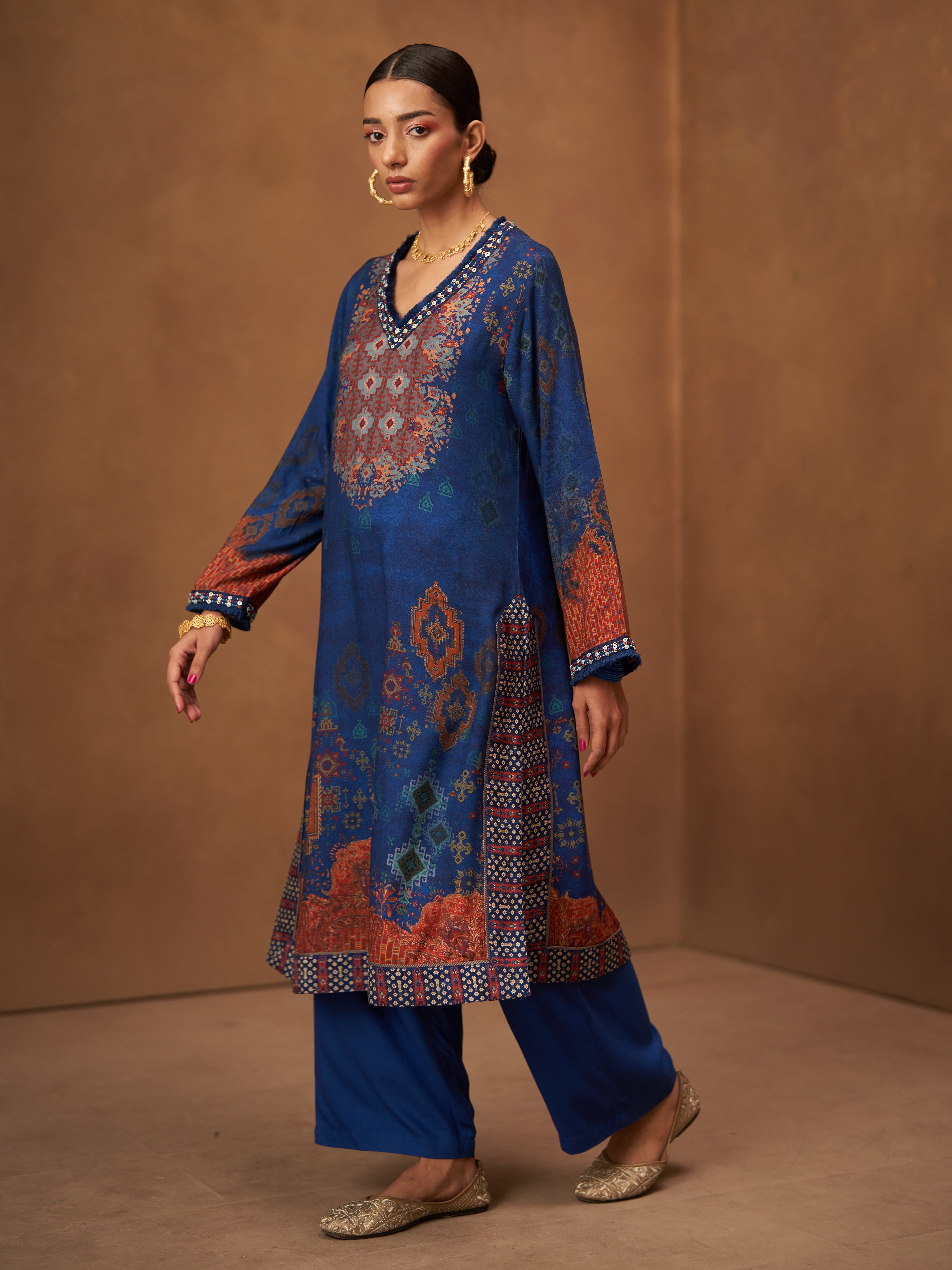 Gulmaar Kurta Set - Blue