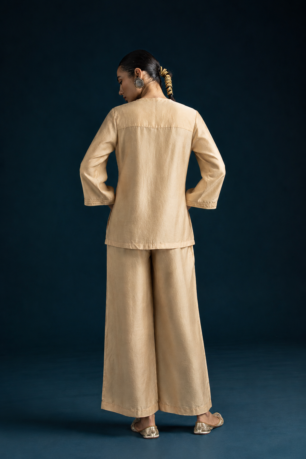 Hijr Embroidered Shirt-Style Co-ord Set – Cream