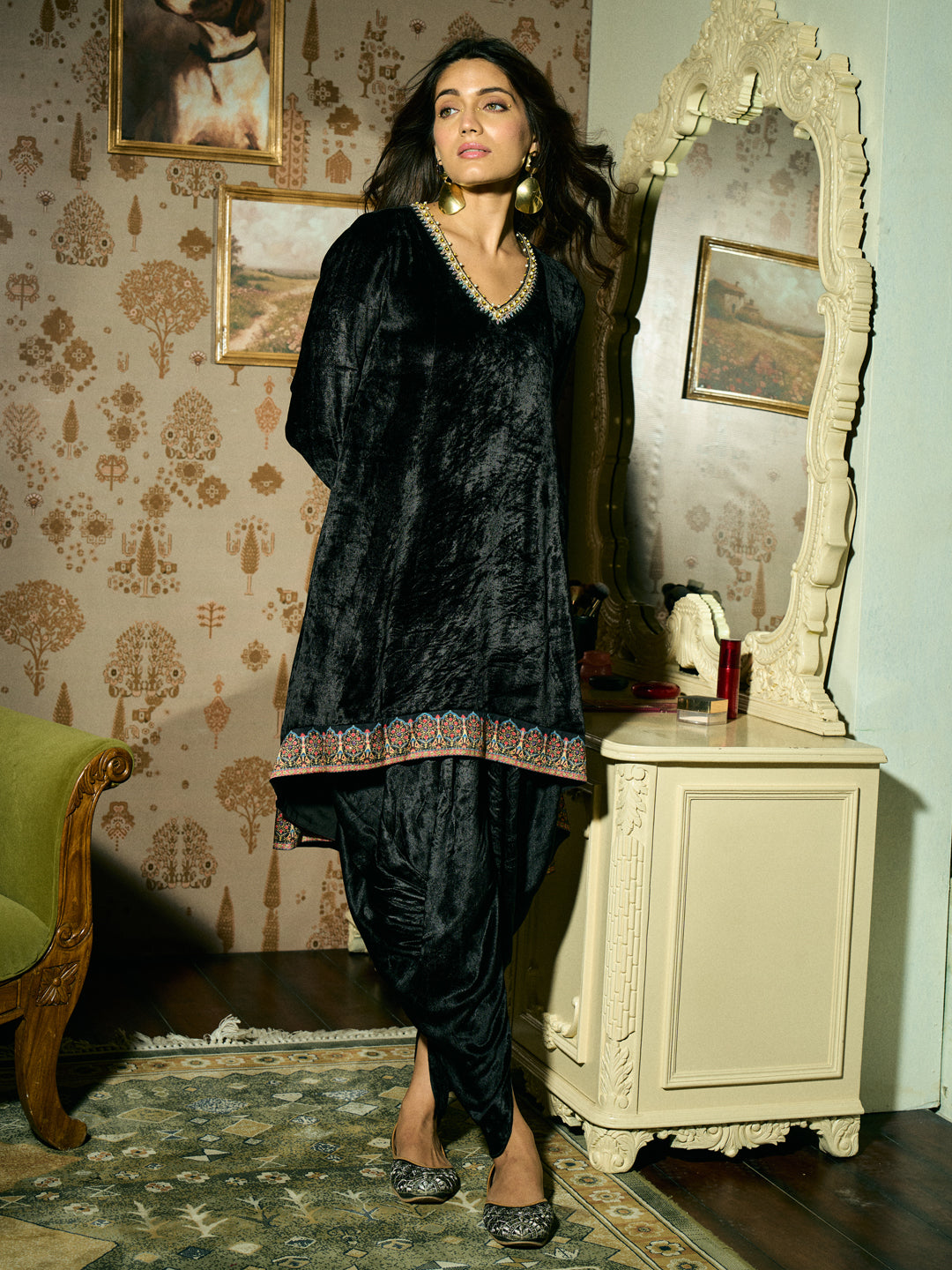Farheen Kurta Set - Black