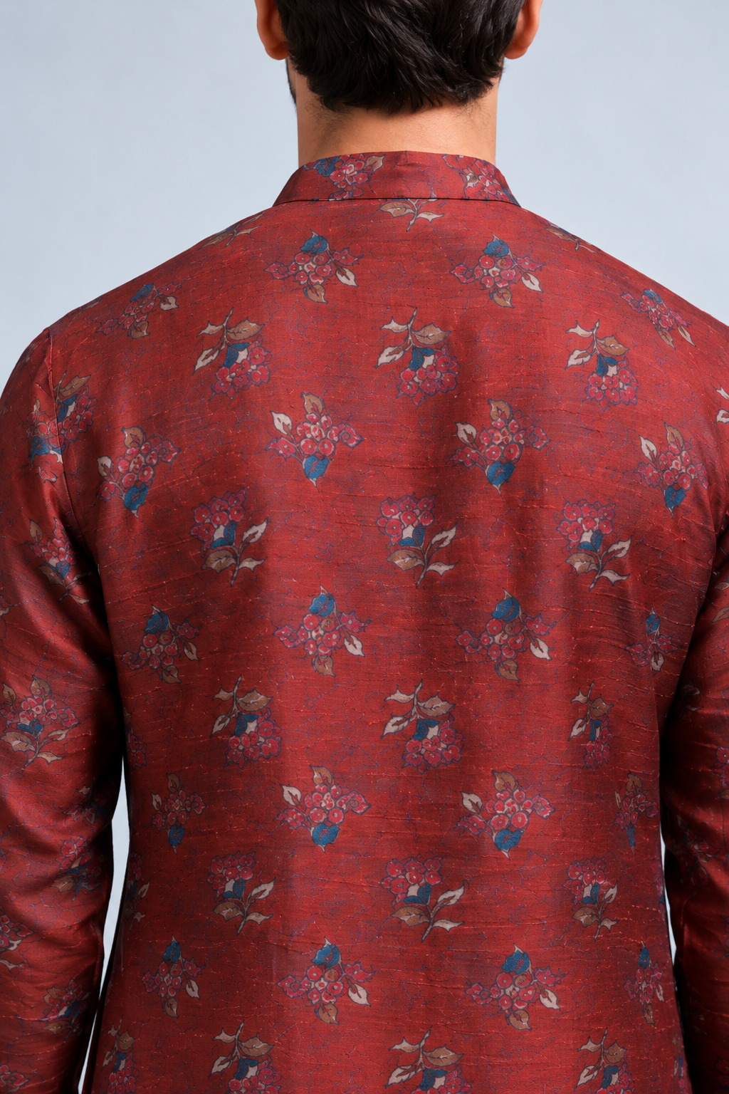 Azaan Kalamkari-inspired kurta - Maroon