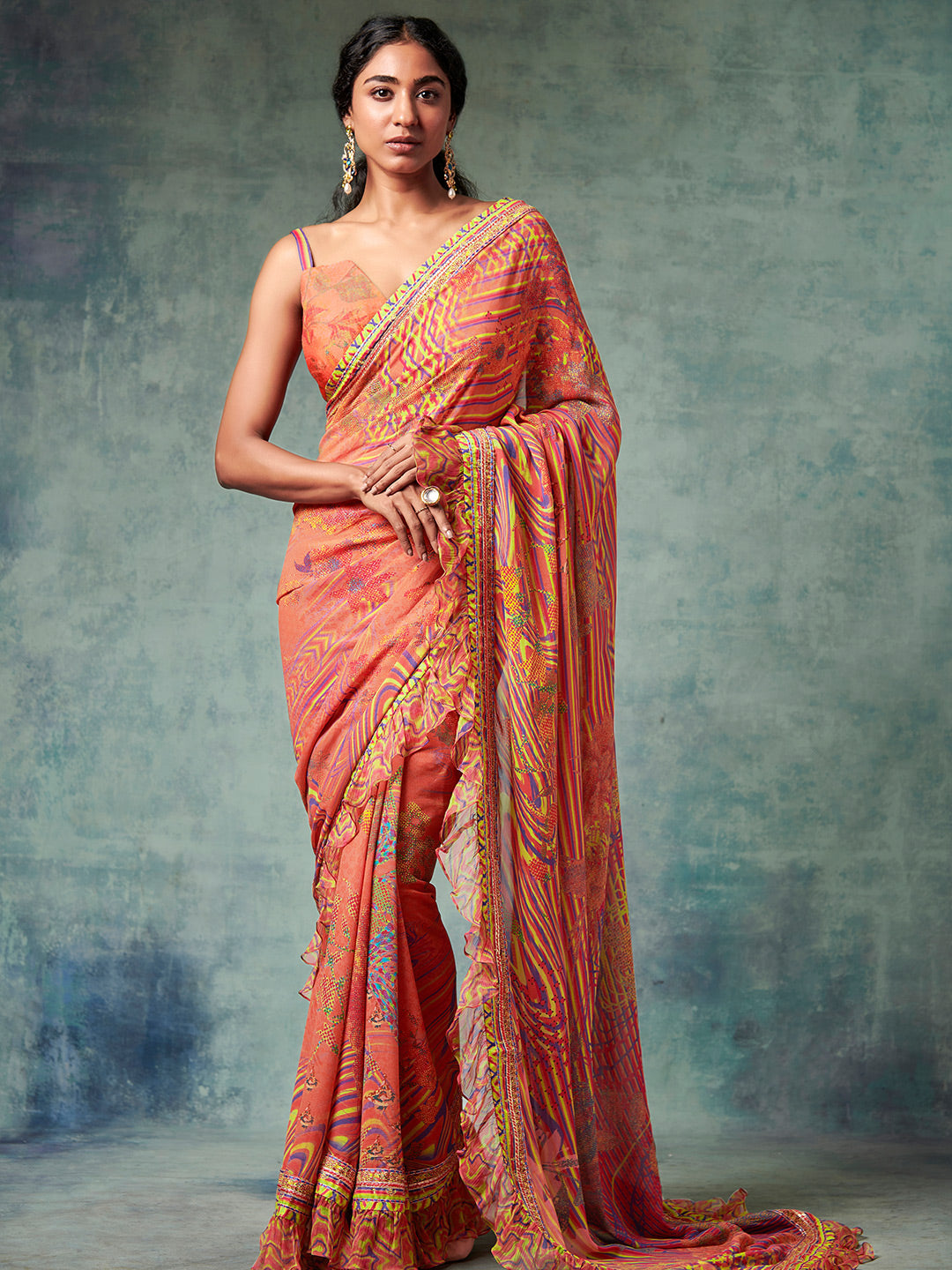 Ismera Saree - Orange