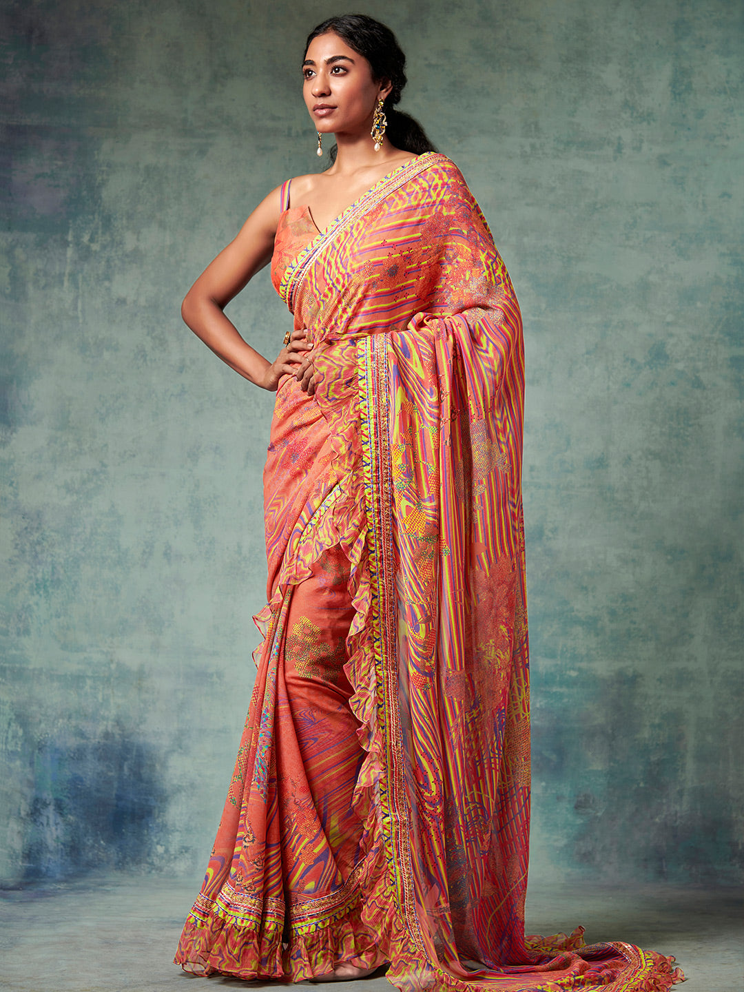 Ismera Saree - Orange