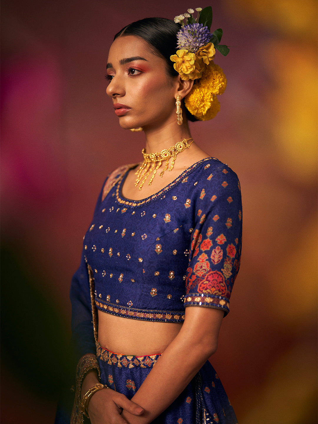 Neelum Lehenga Set with Dupatta - Blue