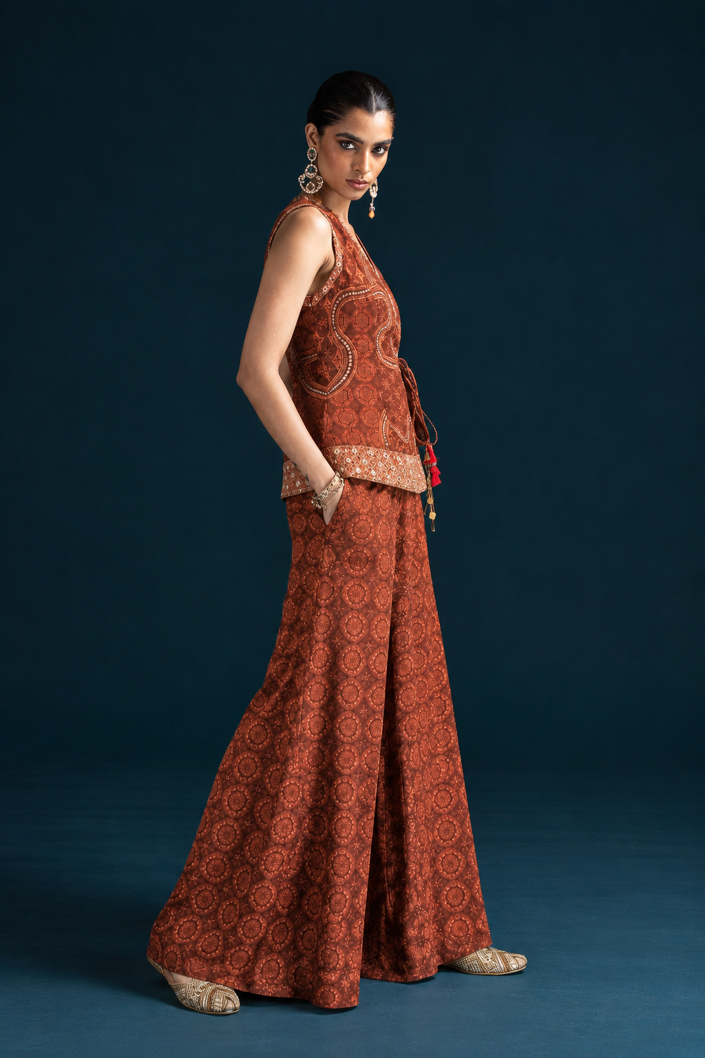 Tila Jacket-Style Co-ord Set - Brown