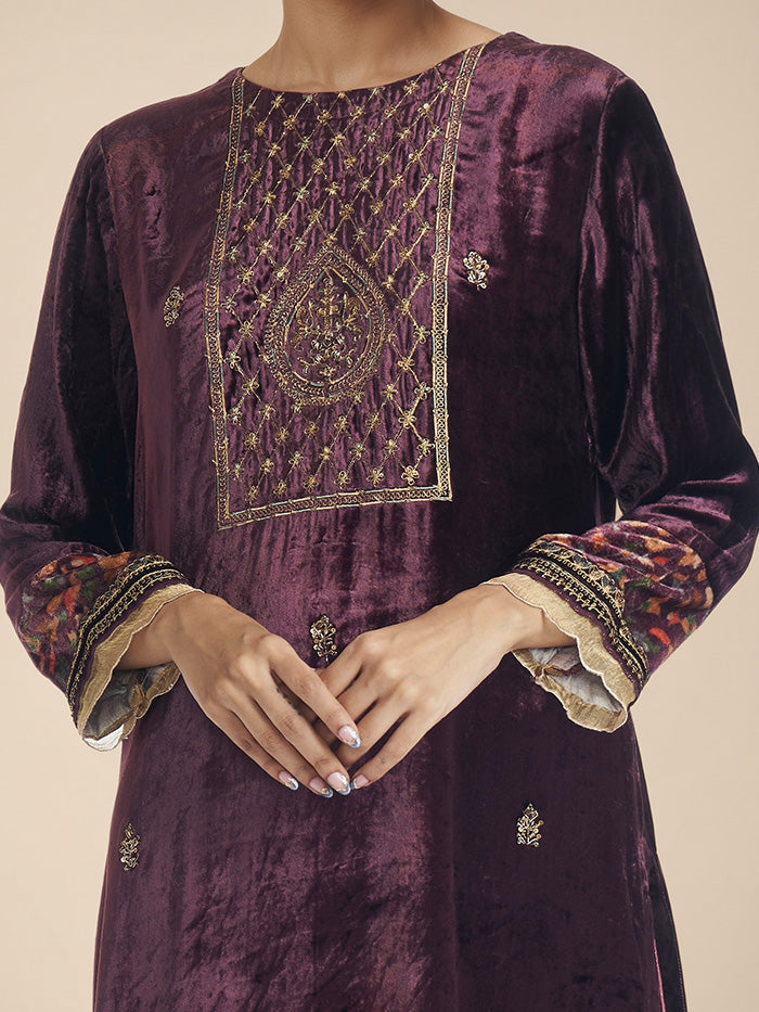 Tarni Kurta Set with Dupatta - Purple