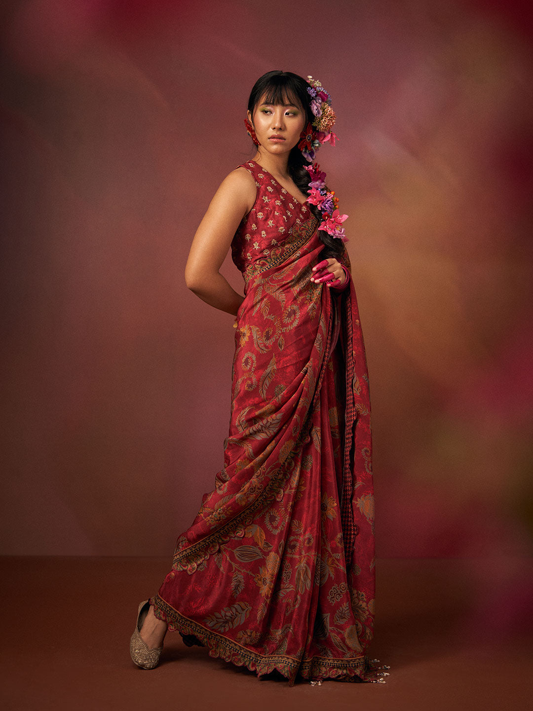 Shagan Saree - Wine