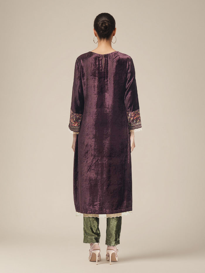 Tarni Kurta Set with Dupatta - Purple