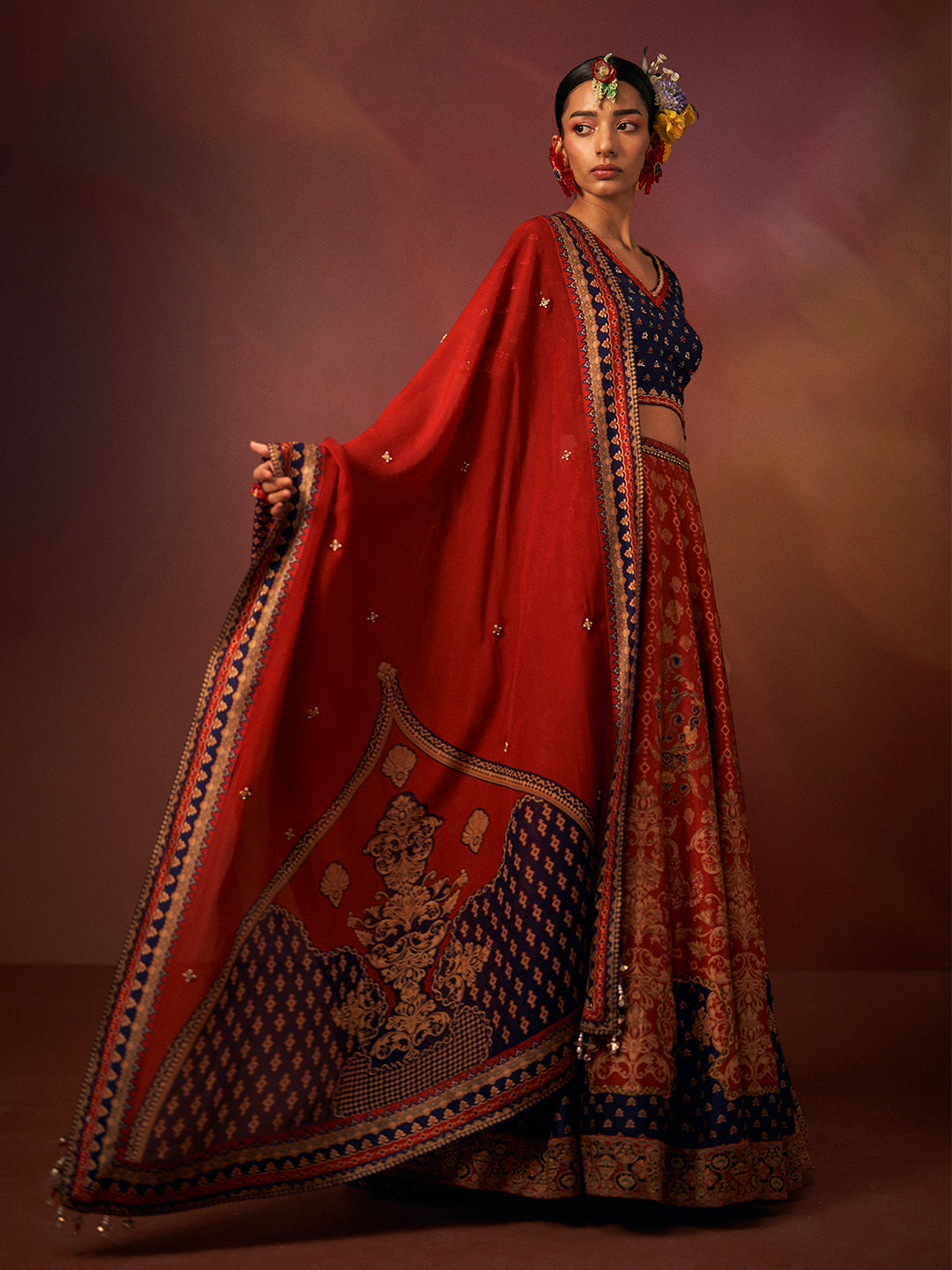 Sajda Lehenga Set - Red